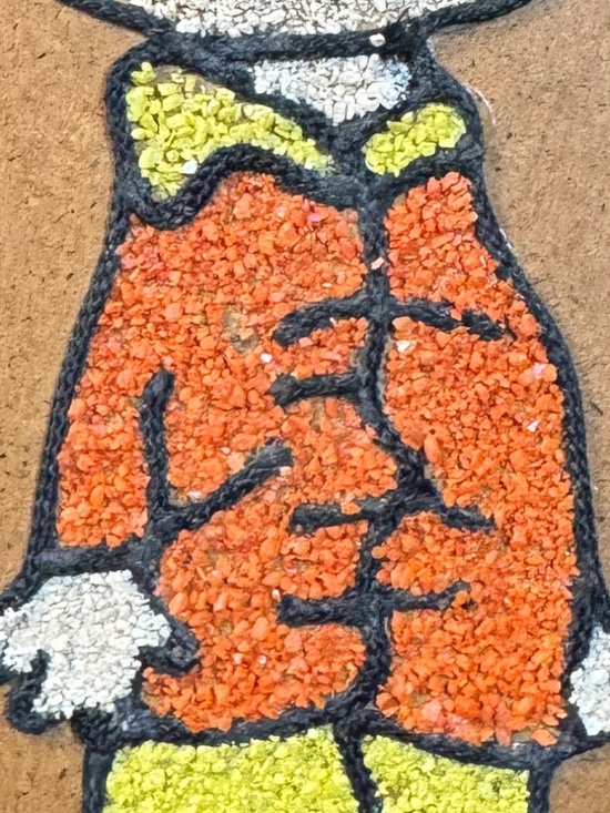 Vintage 1960s Charlie Brown Pebble Art, on Masonite, unframed - Picture 3 of 5